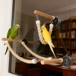 Suction Cup Parrot Climbing Perch Bite Resistant Non-slip Bird Swing Toy Hanging Bird Ladder Bridge Boredom Relief