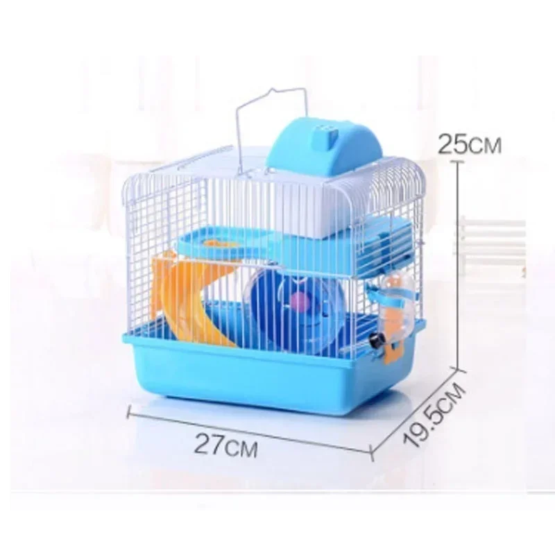 Hamster Cage Clear View 2 Layer Mouse Gerbil Castle Small Animal House (Size:23*17*30cm) - Image 5