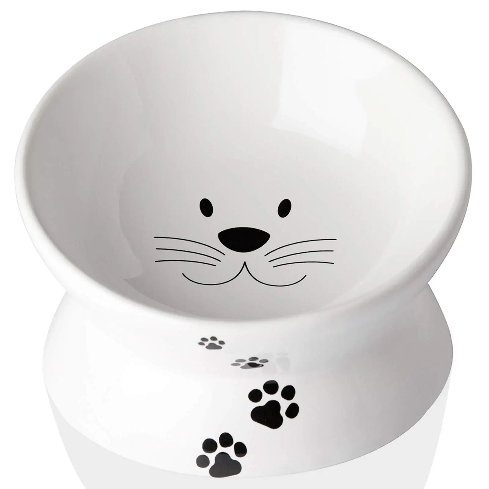 15° Tilted Raised Cat Bowl, Ceramic Anti-Vomiting Pet Dish Whisker Friendly Neck Protection Non-Slip Dishwasher Safe for Cats - Image 6