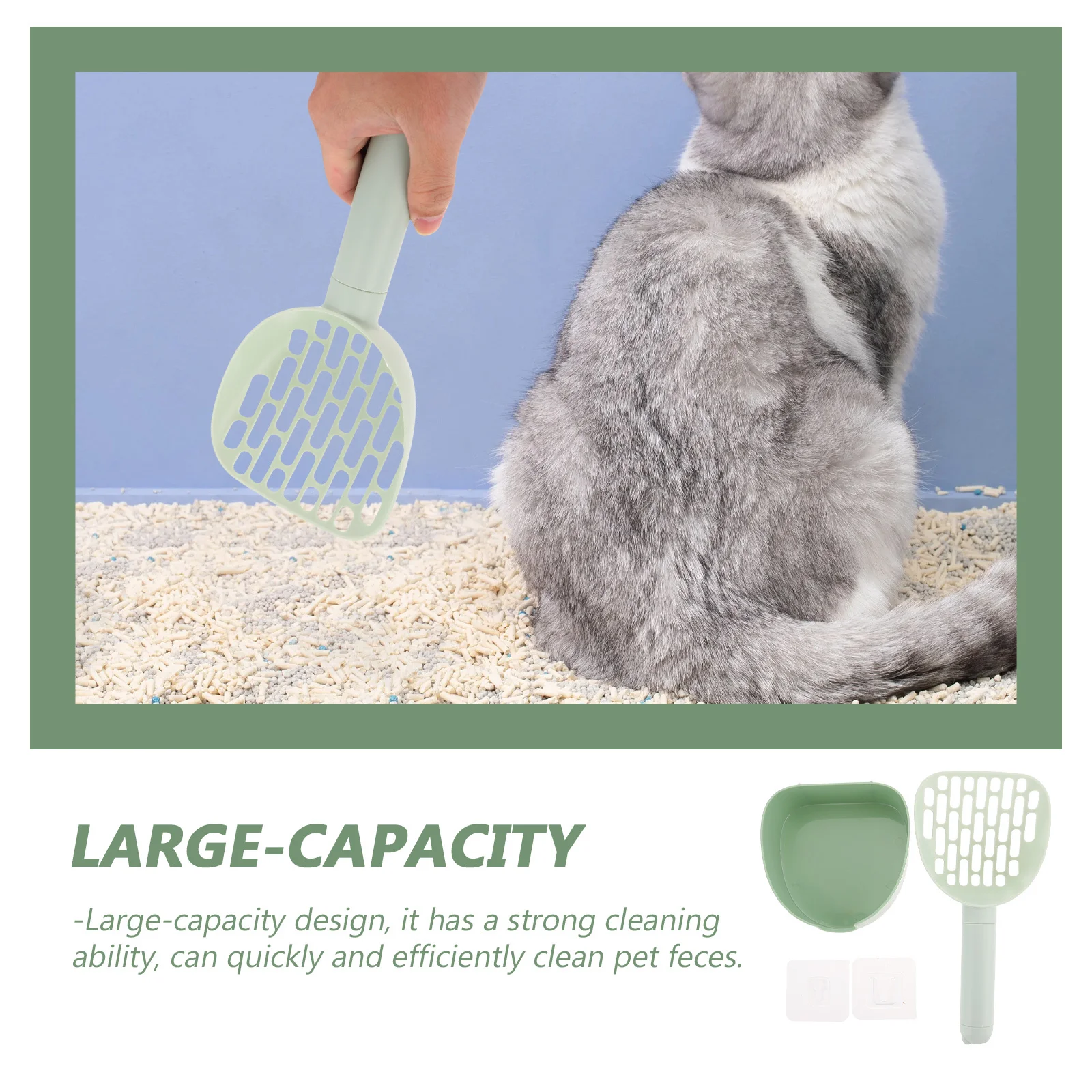 Multi-Function Cat Litter Shovel Large-Capacity Plastic Cleaning Shovel Efficient Pet Feces Scoop Comfortable Grip Portable - Image 4