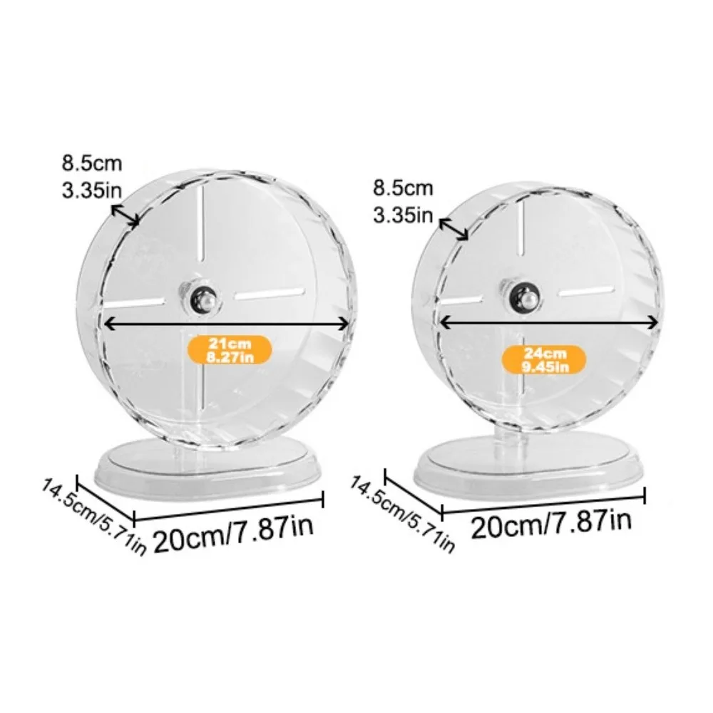 Silent Bracket Hamster Running Wheel Toy Roller Clear Golden Hamster Exercise Wheel Rotatory High-quality Stand - Image 6