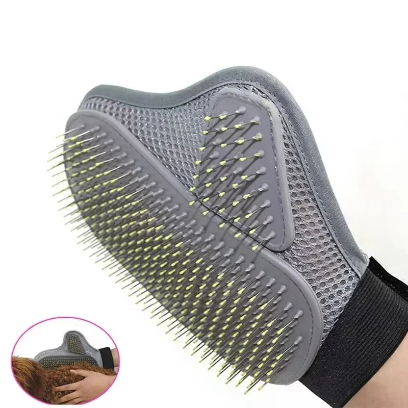 1pcs Pet Grooming Glove Hair Removal Brush Cat Dog Fur Hair Deshedding Gentle Efficient Dog Combs Pet Bathing Massage Products
