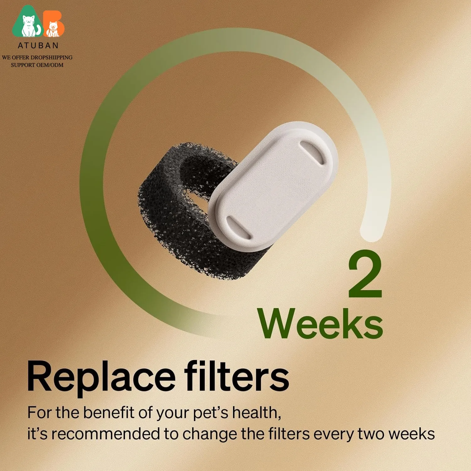 Filters for Stainless Steel Cat Water Fountain PLWF003&PLWF006,Set of Replacement Filters fot Pet Water Fountain Stainless Steel - Image 3