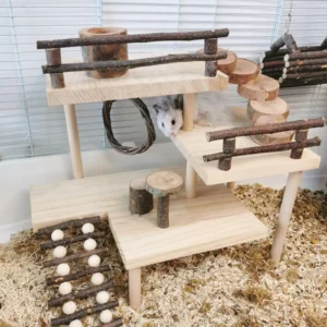 3 Layers Hamster Toy Climbing Ladder Playground Stairs Platform for Pet Supplies Exercise Hedgehog Cage Accessories Gerbil