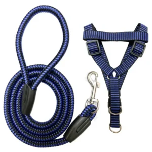 Adjustable Dog Harness Leash Set for Small Medium Dogs, Comfortable Nylon Pet Training Lead