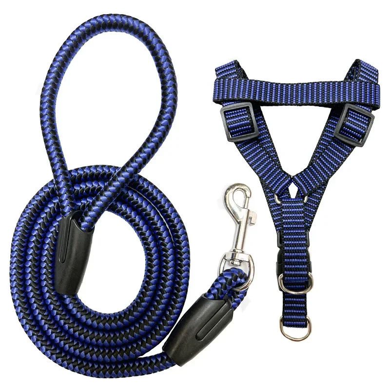 Adjustable Dog Harness Leash Set for Small Medium Dogs, Comfortable Nylon Pet Training Lead
