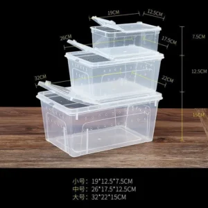 Large Reptile Rearing Box with Adjustable Lids and Easy Access Ports for Insects