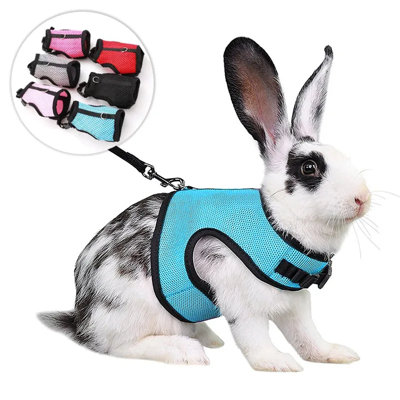 Mesh Breathable Ferret Bunny Harness Leash Set for Small Animals Rabbit Hamsters Summer Walking Pet Lead mascotas Accessories - Image 2