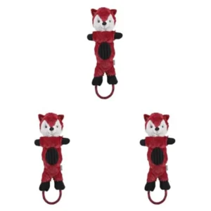Charming Pet Lil Roperz Fox Durable Plush and Rope Tug Dog Toy Pack of 3