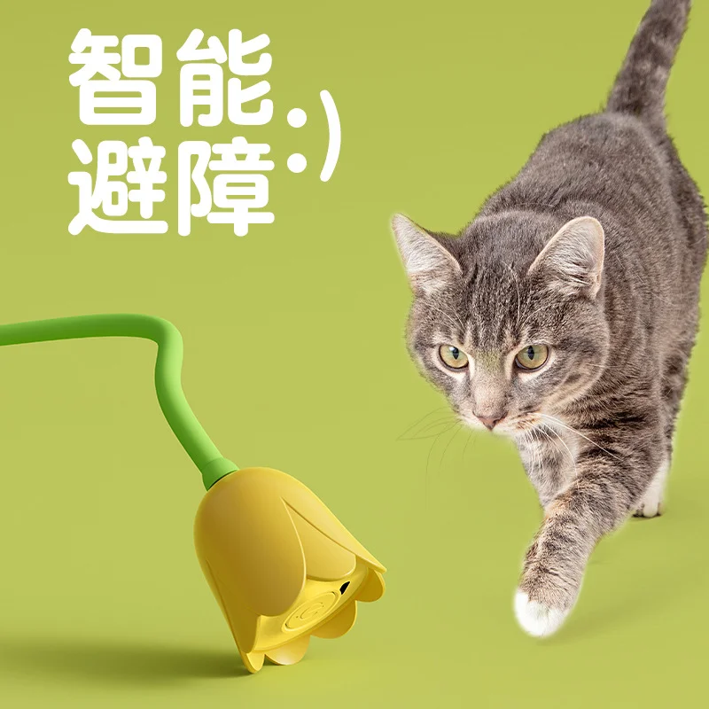 고양이 스크래쳐 Cat Teaser Toy Automatic Rechargeable Motion Activated Flower Simulated Mouse Tail Rechargeable Cat Toys Accessories고양이 - Image 3