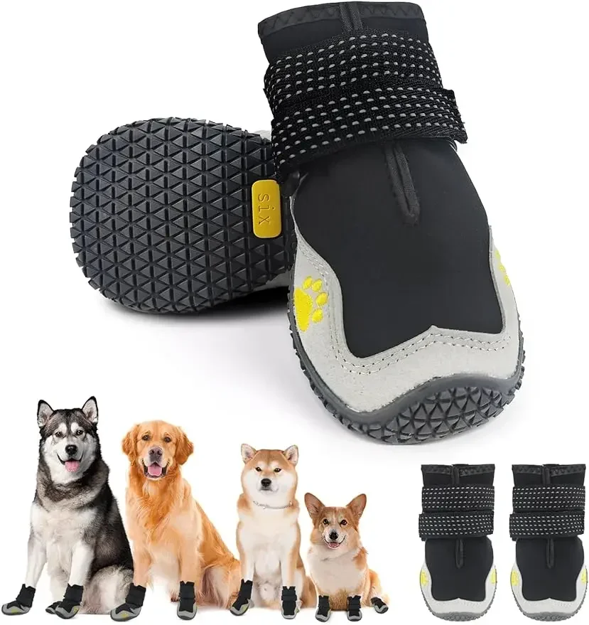 ATUBAN Dog Shoes for Large Size Dogs, Waterproof Medium Large Dog Boots, for Hot Pavement Winter Snow Hiking Breathable Elastic - Image 7