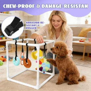 Puppy Play Gym with 5 Hanging Toys Small Dog Playground Assembly Frame Training Tool for Training Teething Calming Floor Play