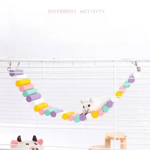 Hamster Swing Toy Soft Ladder Toy Wooden Arch Bridge Avoiding Fence Channel Landscaping Small Animals Supplies Ladder
