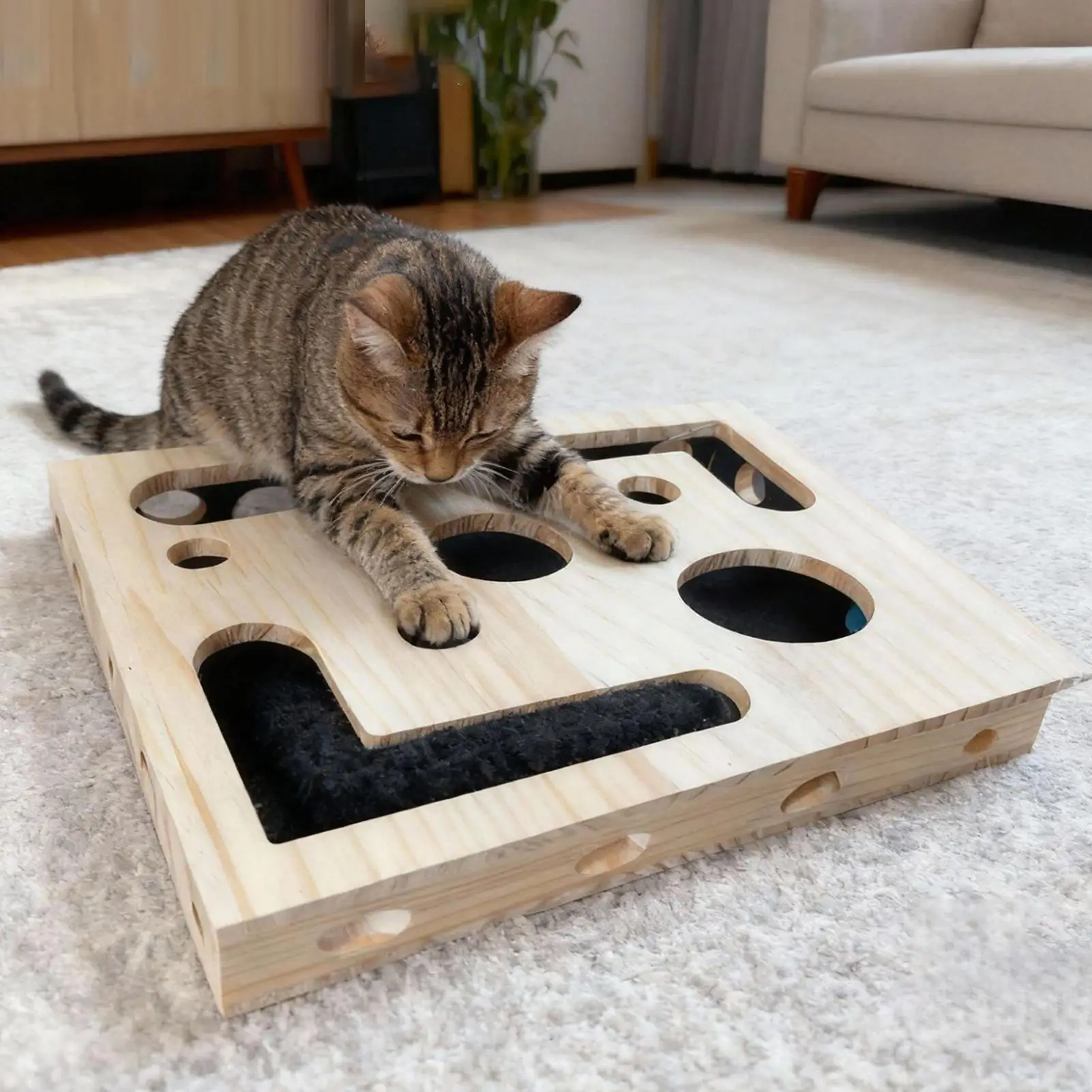 Cat Nail File Box Interactive Puzzle Scratcher Cat Nail Scratch Enrichment Box for Pet Exercise Training Boredom Travel Living - Image 4