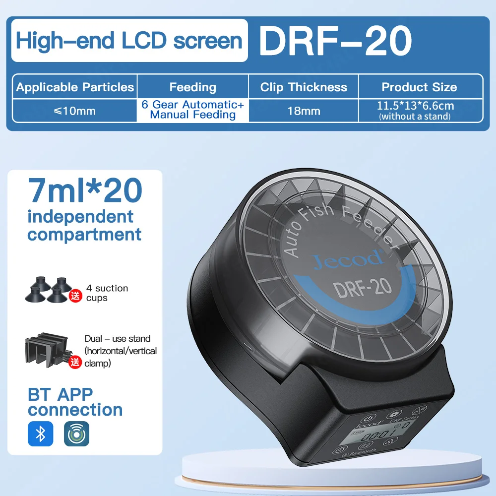 Jebao Jecod 2025 New RF Smart Automatic Aquarium Fish Feeder with Digital Timing and BT Control Feeding Function - Image 7