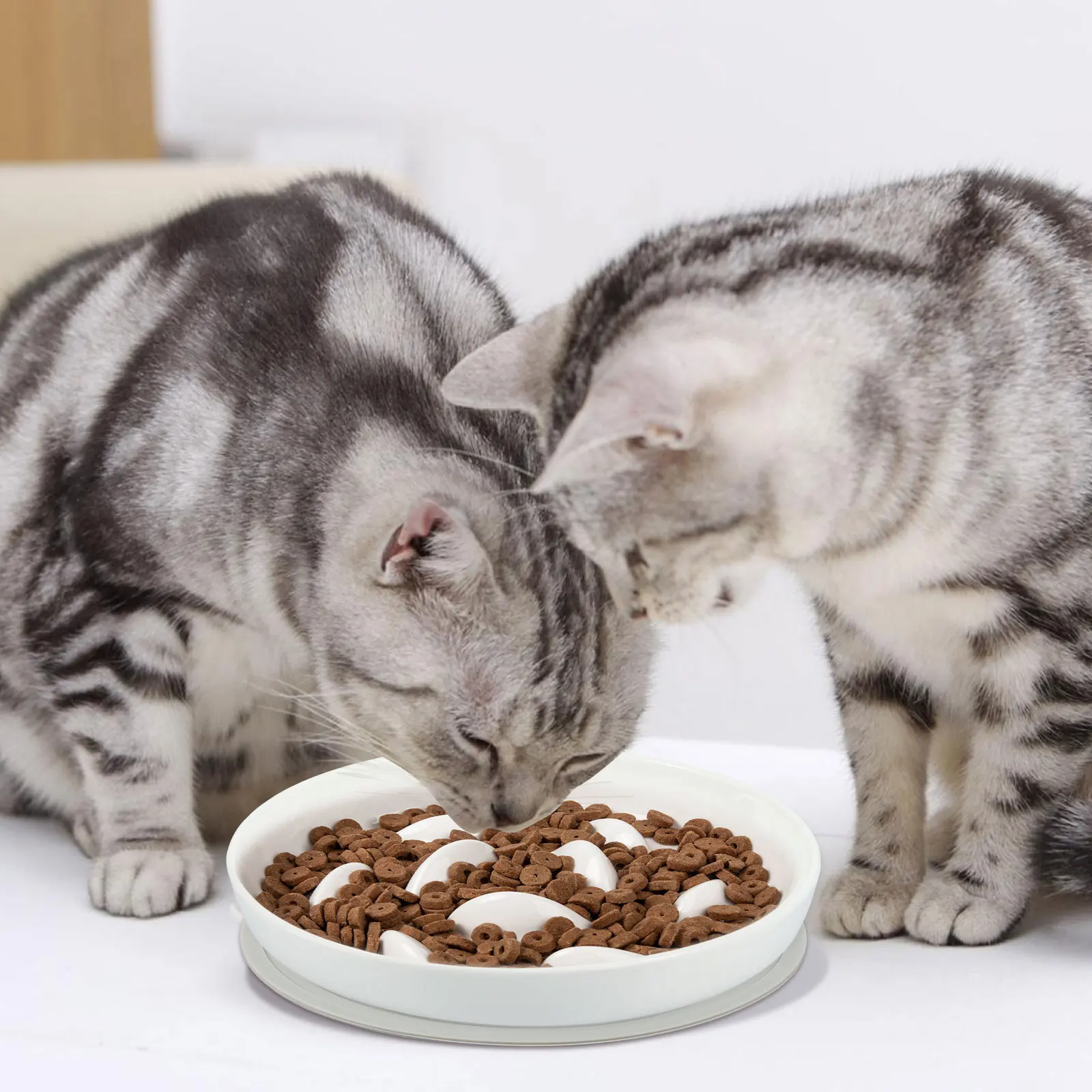 Cat Bowl Slow Feeder Non Slip Mat Raised Edge Pets Eating Anti Vomiting Ceramic Bowl Reusable Healthy Anti-choking - Image 3