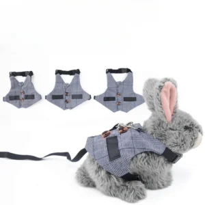 Cute Rabbit Harness and Leash Set Outdoor Walking Pet Harnesses for Small Animals Rabbits Teacup Dogs Clothes Cute Harness