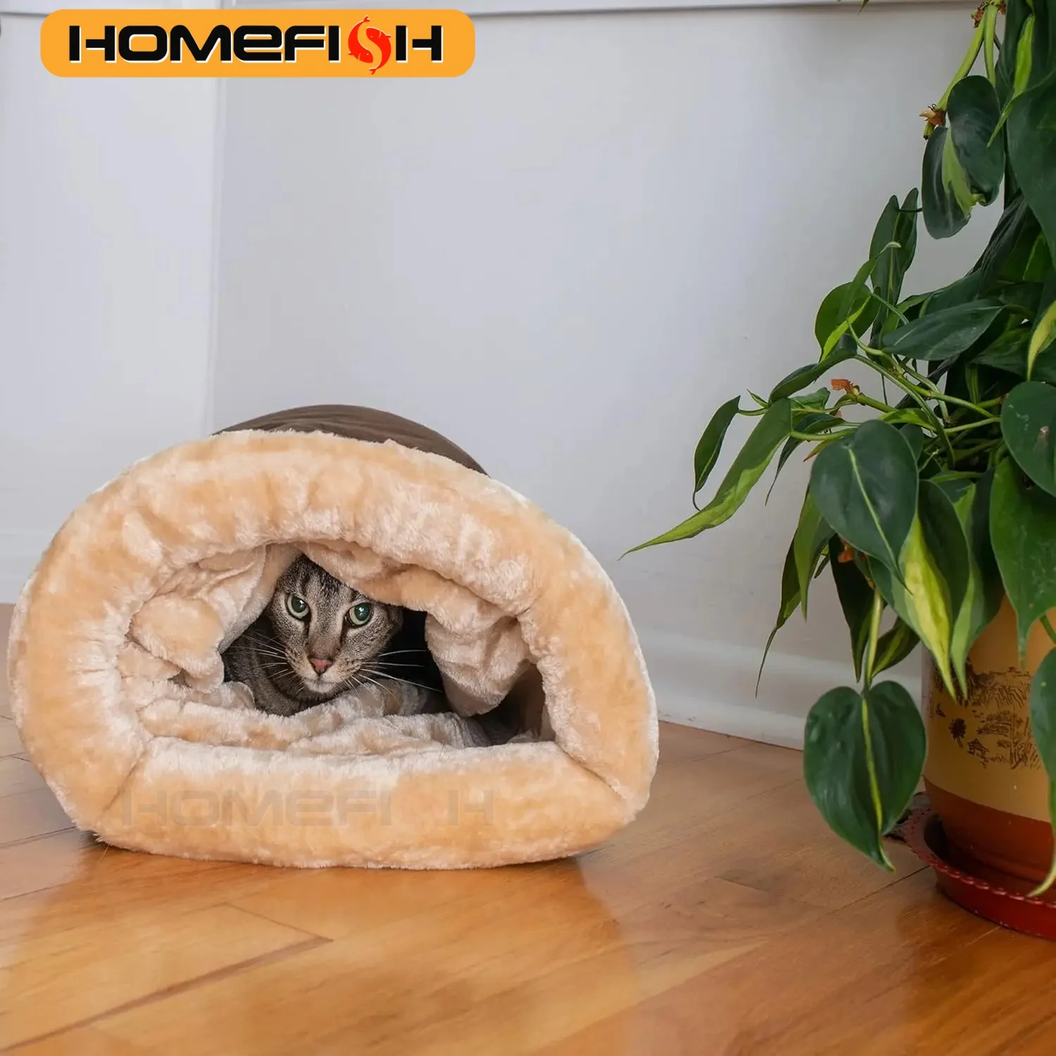 Autumn and Winter Cat Sleeping Bag Semi-enclosed Cat Nest Warm Small and Medium-sized Pet Nest Can Be Disassembled and Washed - Image 3