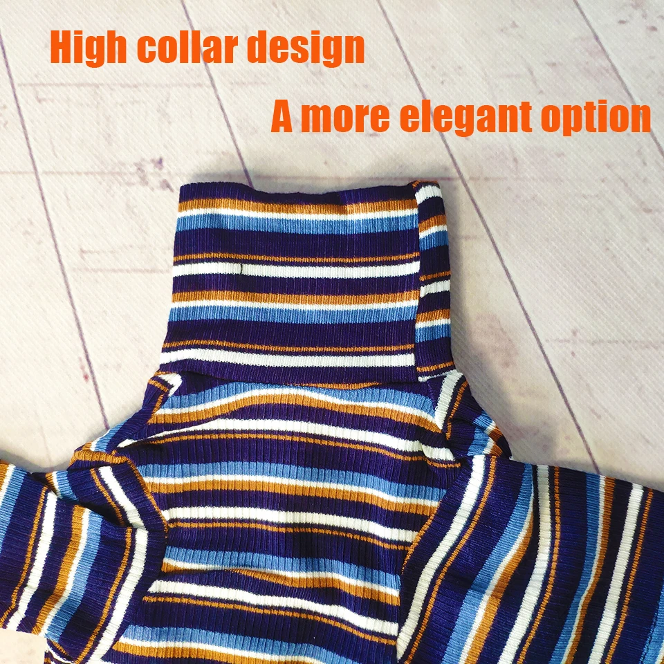 New Sphinx Devon Hairless Cat Clothes For Kitten Knitted Striped High Collar Cat Clothing Spring Autumn Kitty Costume For Pet - Image 5