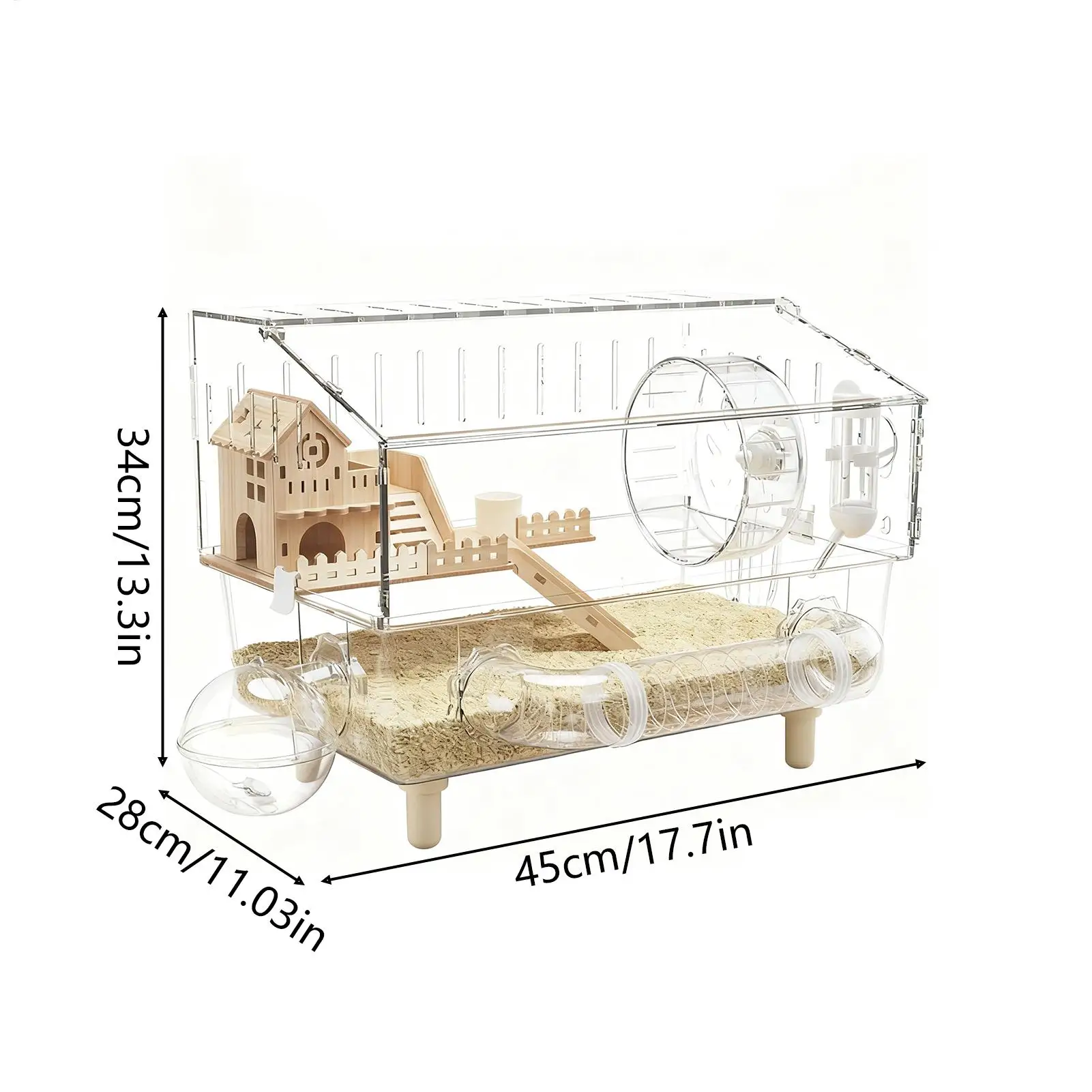 Large Syrian Hamster Cage, Deluxe Double-Layer Hamster Cage, Small Pet Breeding Box, Transparent Acrylic Hamster House - Image 6