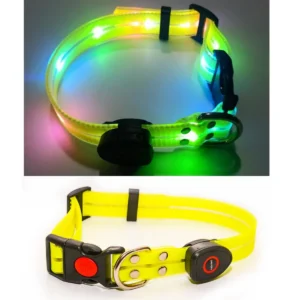 New Adjustable Led Glowing Pet Dog Collar PVC Waterproof  Anti Dirty Easy To Clean for Big Small Dogs Puppy Cat Luminous Collar