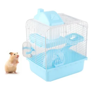2 Tier Hamster Cage Large Space High Chassis Design Hamster Habitat Cage For Pet Hamster Small Animals Pink