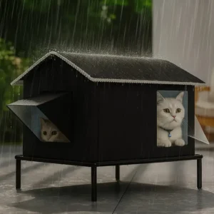 Elevated Pet House-Bed Moisture-Proof Design Cat House Weatherproof for Indoor or Outdoor Use Fits Small or Medium Pets