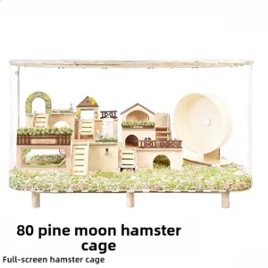 80cm Hamster Cage Large Spacious Habitat for Syrian Dwarf Hamsters Luxury Modular Acrylic Rodent Mansion Deluxe Pet Enclosure