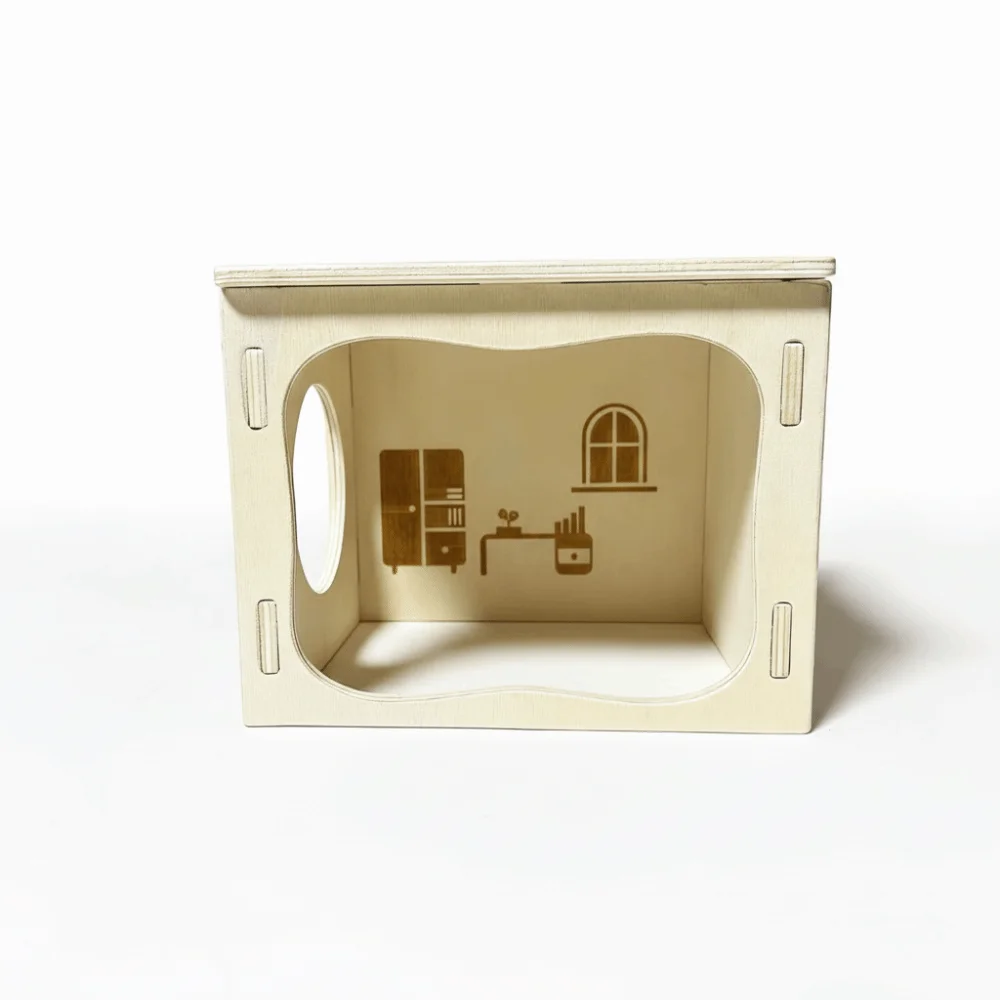 Climbing Structure Wooden Hamster House Chew-Proof Stackable Hamster Villa Detachable Hamster Wooden Hut Exercise