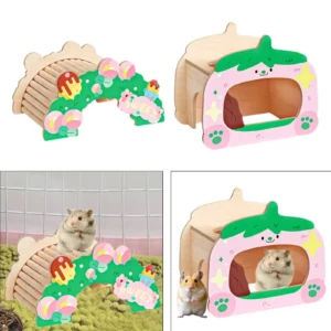 Wooden Hamster Bridge Bearded Dragon Bridge Wood Climbing Ladder Rat Ladder for Mouse Other Small Pets Chinchilla Gerbils