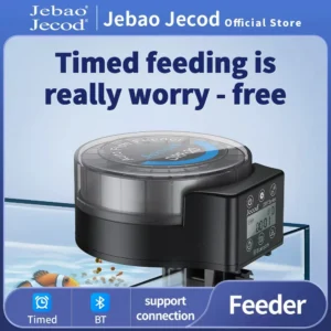 Jebao Jecod 2025 New RF Smart Automatic Aquarium Fish Feeder with Digital Timing and BT Control Feeding Function