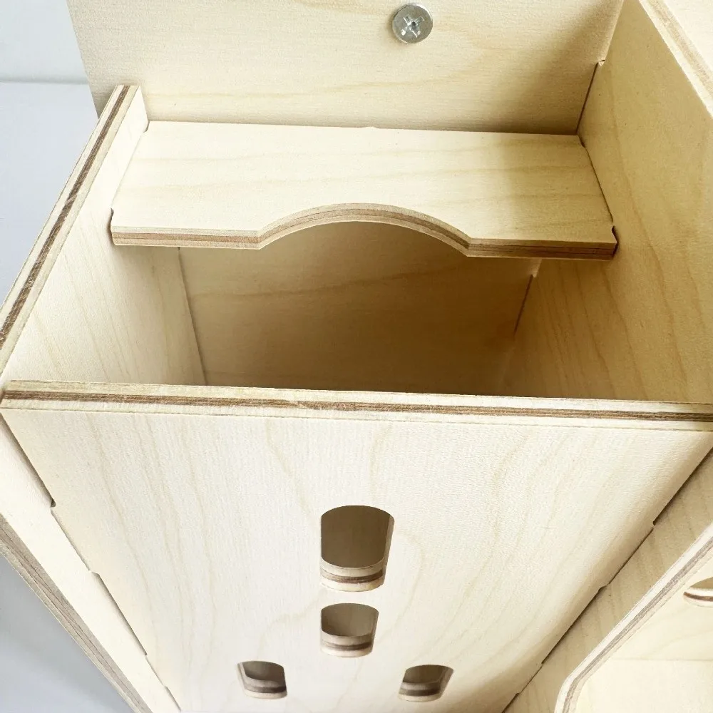 2 in 1 Rabbit Hay Feeder Bite Resistant with Bottle Wooden Grass Dispenser Detachable Guinea Pig Feeder Cage Accessories - Image 3