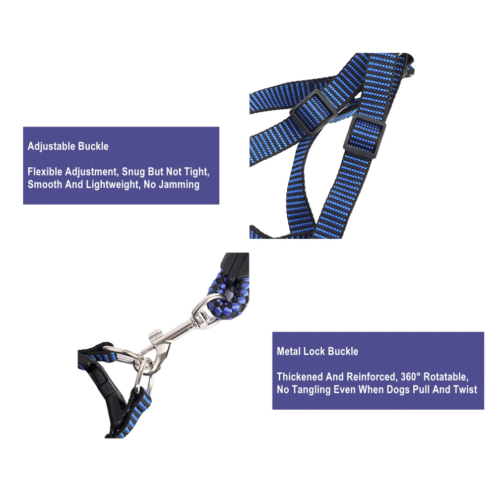 Adjustable Dog Harness Leash Set for Small Medium Dogs, Comfortable Nylon Pet Training Lead - Image 6