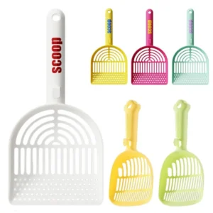 Plastic Material Cat Litter Scoop Fine Holes Durable Construction Pet Poop Cleaning Shovel Long Handle Fine Pores