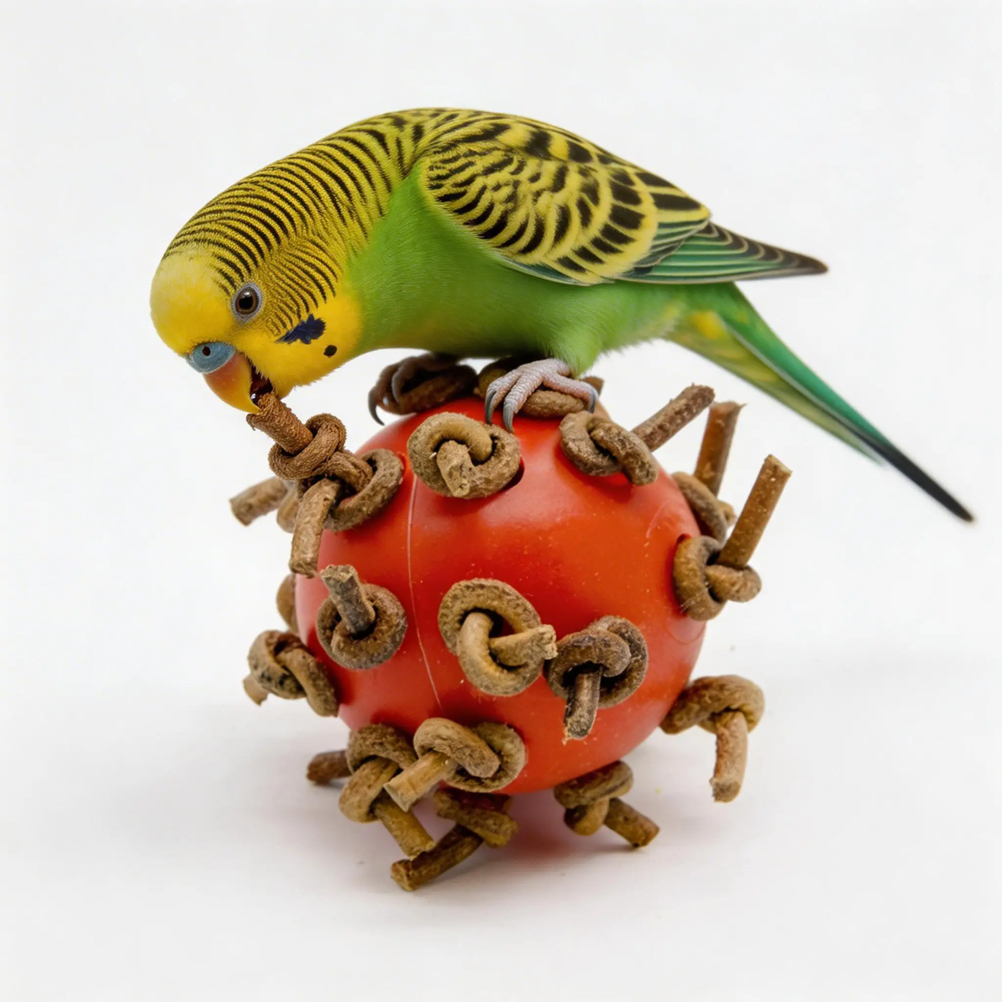 Bird Ball Chew Toy with Knots 4cm Dia Foot Toy Suitable for Parrot African Grey Cockatoo Pet Supplies - Image 4