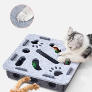 "Interactive Cats Puzzle Toy - Mental Stimulation Maze Box for Indoor Kittens | Brain Game & Sensory Enrichment Activity"