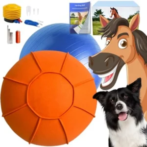 Herding Ball for Dogs Dual Layered Herding Dog Ball Set for Australian Shepherd Cattle Collie for Dog Agility Equipment- Free T