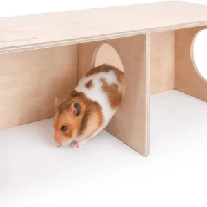 Hamster Secret Peep Shed 2-Chamber Hideout & Tunnel Exploring Toys (Large - for Syrian Hamster)