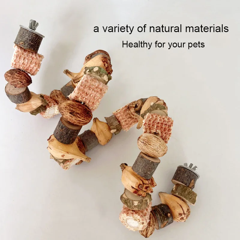 Hamster Toy Hamster Golden Bear Foraging Gnawing Grinding Teeth Wooden Bite String Snack Box Hamster Landscaping Supplies - Image 2