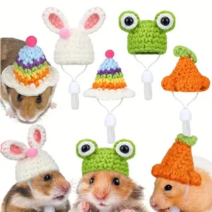 Spot Hamster Golden Bear Hat Hamster Clothes Pet Headwear Hat Honey Bag Flower Branch Dutch Pig Bag Set