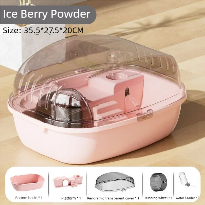 Portable Multi-functions Hamster Cage Double Layer Large Space Small Animal Carrier Cage Breathable Visible Hamster Small Villa - Image 6