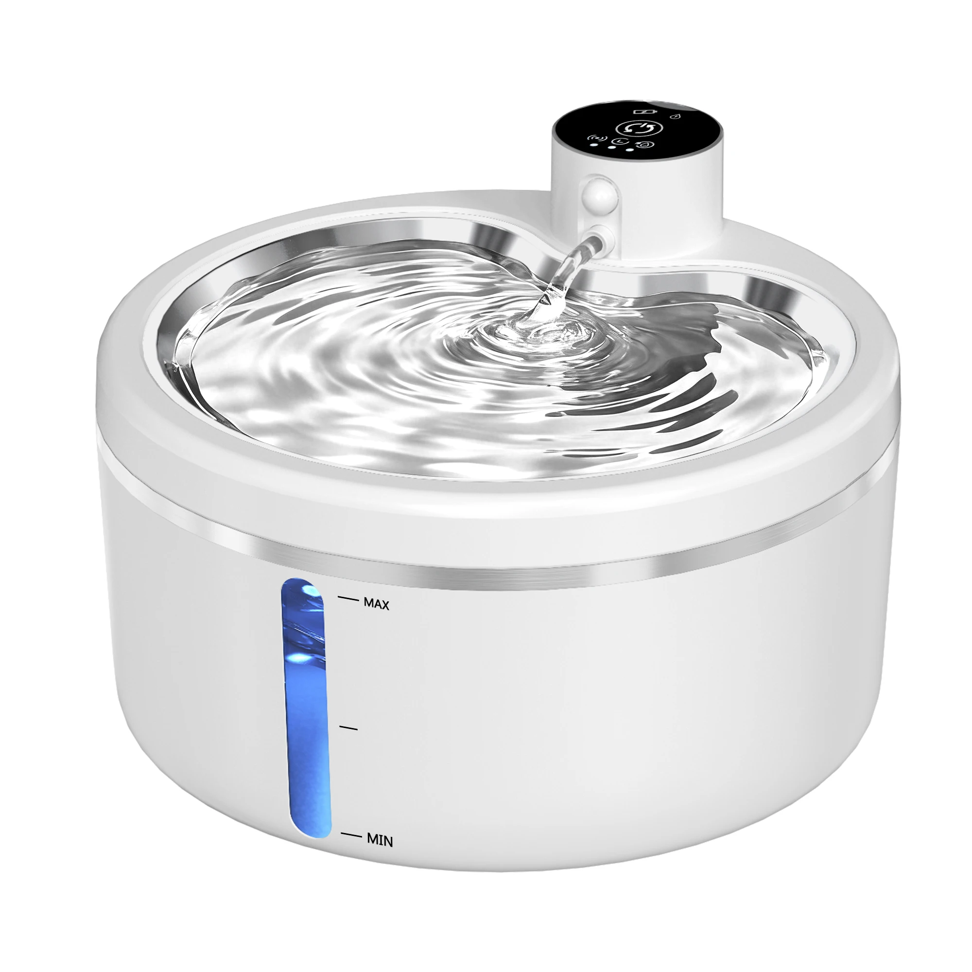 Wireless Cat Water Fountain Smart Sensor 304 Stainless Steel Automatic Circ Filtration With Level Check Mute Cats Water Drinker - Image 9