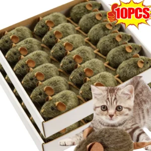 10/1pcs Interactive Plush Mouse Cat Toy Squeaky Imitation Mice Bite-resistant Kitten ToyMouse Kitten Biting Interactive Supplies