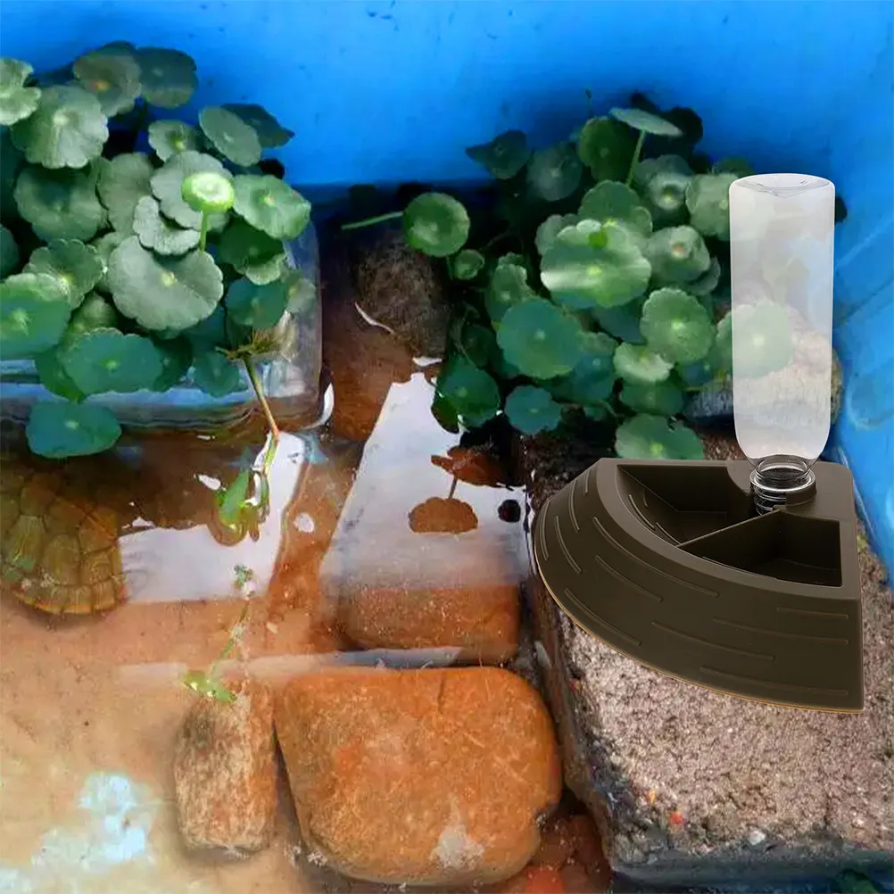 Reptile Automatic Feeding and Water Bowl 90 Degree Corner Design Antitip Base for Tortoise Lizard Frog Turtle Chameleon - Image 2