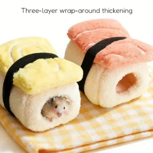 Warm Winter Sushi Shaped Cute Thick Hamster Cotton Bed Shelter Nest For Golden Bear Sugar Glider Small Pet Warm Home