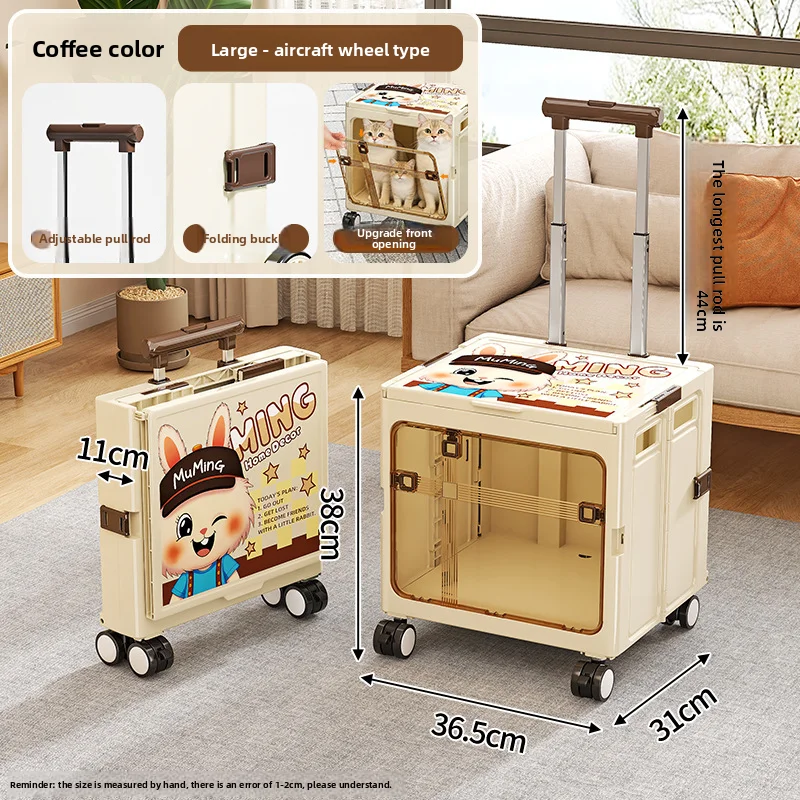 Pet suitcase, transparent foldable aviation case, portable large capacity dog bag for dogs to go out, cat teddy cat bag - Image 5