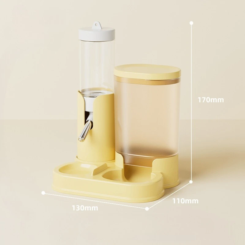 2 in 1 Hamster Feeder Water Bottle Automatic Drinking Fountain with Ball Nozzle Food Container Dispenser for Small Animals - Image 9