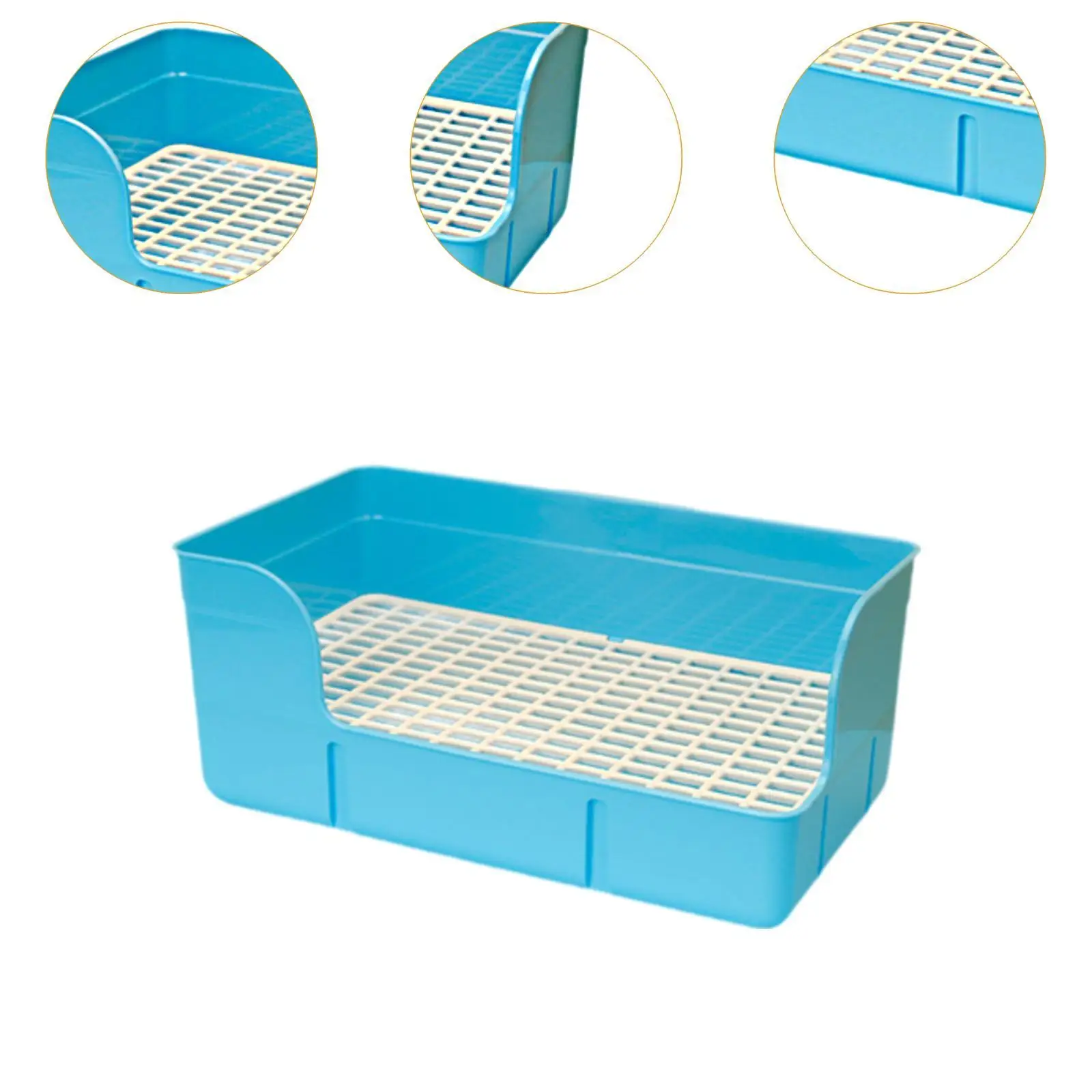 Rabbit Litter Box for Cage Pee Pan Tray Anti Splashing Bedpan Grid Litter Pan for Bunny Chinchillas Rats Ferrets Small Animals - Image 5