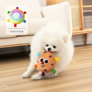 1pc Plush Squeaky Pet Toy Interactive Dog Chew Toy Pet Plush Frisbee Durable Squeak Toy for Puppies and Dogs Pet Products