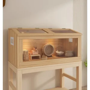 Deluxe Hamster Habitat with Acrylic Box and Hedgehog Villa, Perfect Home for Golden Bears, Turtles, and More